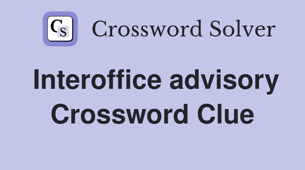 Pd advisory crossword clue